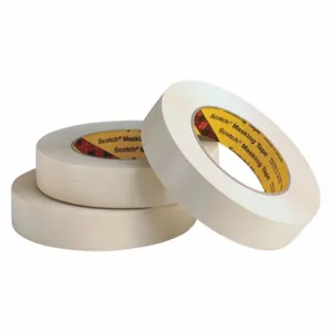 3M 231/231A Paper Masking Tape, Rubber Tape Adhesive, 6.3 mil Thick, 72 mm X 55 m, Tan, 12 Pk | CE9UAZ 54UC26