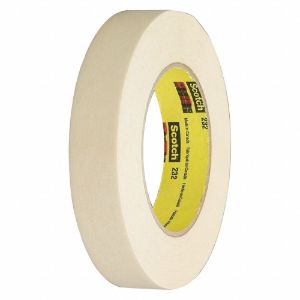 3M 232 Paper Masking Tape, Rubber Tape Adhesive, 4.4 mil Thick, 48 mm X 55 m, Tan | CE9UBP 26CV21