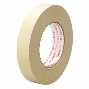 3M 2380 Paper Masking Tape, Rubber Tape Adhesive, 5.5 mil Thick, 72 mm X 55 m, Tan, 12 Pk | CE9UBL 53JU04