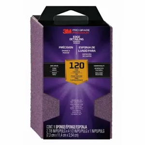 3M 24301TRI-F-DA Sanding Sponge, 4 1/2 Inch X 2 7/8 X 1 Inch Size, Aluminum Oxide, Fine20 Grit | CN7WCL 804CP3