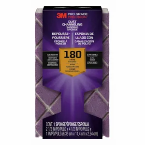 3M 2503TRI-180-CH Dust-Channeling Sanding Sponge, 2 1/2 Inch W X 4 1/2 Inch L X 1 Inch T, Aluminum Oxide | CN7WAU 375PC3