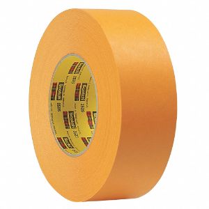 3M 2525 Paper Masking Tape, Rubber Tape Adhesive, 7.1 mil Thick, 72 mm X 55 m, Tan, 12 Pk | CE9UAF 52TV32