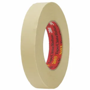 3M 2693 Paper Masking Tape, Rubber Tape Adhesive, 7.9 mil Thick, 24 mm X 55 m, Tan, 36 Pk | CE9TZT 54UC38