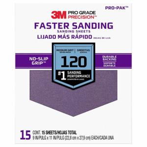 3M 27120PGP-15 Sandpaper Sheet, 9 Inch Width X 11 Inch Length, Ceramic, 120 Grit | CN7WEA 804CV0