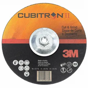 3M 28766 Depressed Center Wheels, 9 Inch Dia, 5/8-11 Inch Hole, Ceramic, Type 27, Cubitron Ii | CN7UAR 30CN61