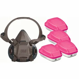 3M 29WT66-4JG11 Half Mask Respirator Kit, 4 Cartridges Included, Acid Gas, P100 Combo Cartridge | CN7UND 277MK3