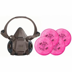 3M 29WT67-4JG27 Halbmasken-Atemschutzmasken-Set, 4 Kartuschen im Lieferumfang enthalten, P100-Filter, Silikon, Maskengröße L | CN7UPE 277ML5
