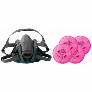 3M 29WT69-4JG27 Half Mask Respirator Kit, 4 Cartridges Included, P100 Filter, Silicone, M Mask Size | CN7UPJ 277MU1