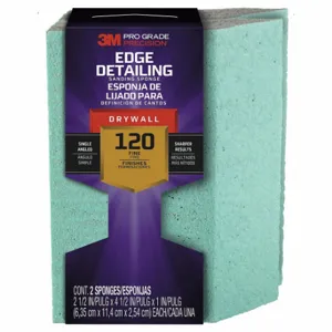 3M 30904FPSA-2PK Sanding Sponge, 2 1/2 Inch X 4 1/2 X 1 Inch Size, Aluminum Oxide, Fine | CN7WDD 804CT1