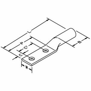 3M 31122 Copper 2-hole Long-barrel Lug, 25 Pk | AB9XEK 2FZK8