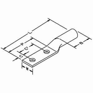 3M 31122 Copper 2-hole Long-barrel Lug, 25 Pk | AB9XEK 2FZK8