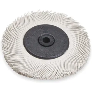 3M 33212 Scotch-Brite Radial Bristle Brush, 1 Inch Arbor Hole, 6000 RPM, White | AA9NRX 1ED44