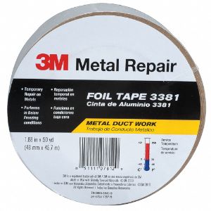 3M 3381 Aluminium Foil Tape, Acrylic, 2.7 mil Thick, 1 7/8 Inch X 50 Yard, Silver | CF2TQB 29WR88