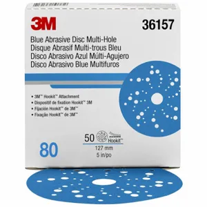 3M 36157 Hook-and-Loop Sanding Disc, 5 Inch Dia, Multi-Hole, Ceramic, 80 Grit, C Wt Paper, 321U | CN7VKC 259Y81