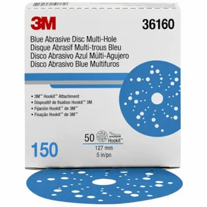 3M 36160 Hook-and-Loop Sanding Disc, 5 Inch Dia, Multi-Hole, Ceramic, 150 Grit, C Wt Paper, 321U | CN7VGY 260F13