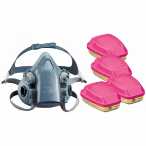 3M 3PB39-4JG12 Half Mask Respirator Kit, 4 Cartridges Included, Silicone, S Mask Size | CN7UQG 277NC4