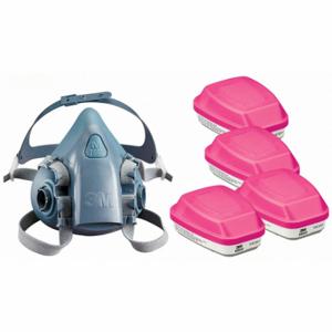 3M 3PB40-4JG11 Halbmasken-Atemschutzmasken-Set, 4 Kartuschen im Lieferumfang enthalten, Silikon, M-Maskengröße | CN7UQA 277NF1