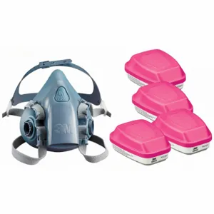 3M 3PB40-4JG11 Half Mask Respirator Kit, 4 Cartridges Included, Silicone, M Mask Size | CN7UQA 277NF1