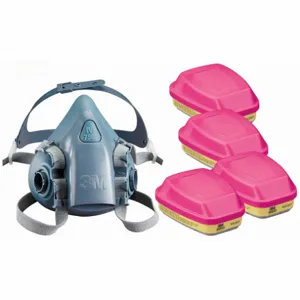 3M 3PB40-4JG12 Half Mask Respirator Kit, 4 Cartridges Included, Silicone, M Mask Size | CN7UQC 277NF2