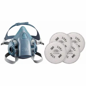 3M 3PB40-5WYZ4 Half Mask Respirator Kit, 4 Cartridges Included, P100 Filter, Silicone, M Mask Size | CN7UPH 277ND8