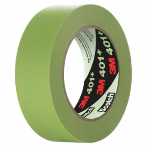 3M 401+ Paper Masking Tape, Rubber Tape Adhesive, 7.3 mil Thick, 36 mm X 55 m, Green, 16 Pk | CE9TZZ 29WT59