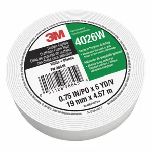 3M 4026 Urethane Foam Double-Sided Foam Tape, 1/16 Inch Thick, 3/4 Inch X 5 Yard | CE9CTN 48YF83