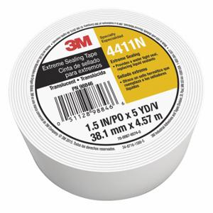 3M 4411N Film Tape, Water-Tight Sealing, 1 1/2 Inch x 5 yd, Transparent, 40 mil Thick | CN7UHA 48YF84