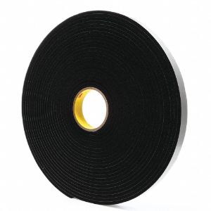 3M 4504 Foam Tape, Acrylic Tape Adhesive, 1 Inch X 18 Yard, Continuous Roll, Black, 9 Pk | CF2DEZ 54EN31