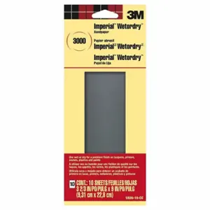 3M 5926-18-CC Sandpaper Sheet, 3 11/16 Inch Width X 9 Inch Length, Silicon Carbide, Wetordry | CN7WDT 804CW2