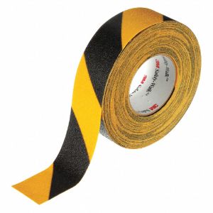 3M 613 Striped Black/Yellow Anti-Slip Tape, 2 Inch x 60.0 Feet, 60 Grit Aluminium Oxide | CE9FGC 54DF08