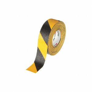 3M 613 Striped Black/Yellow Anti-Slip Tape, 3 Inch x 60.0 Feet, 60 Grit Aluminium Oxide | CE9FGB 54DF09