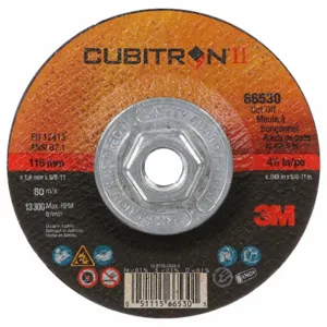 3M 66530 Depressed Center Wheel, 4 1/2 Inch Dia., 5/8-11 Inch Hole, Ceramic Grain, 60 Grit, Type 27 | CN2QVP 60440311599 / 22PA30