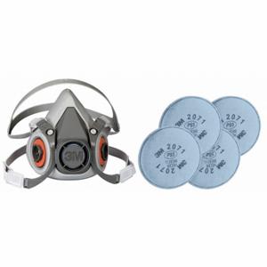 3M 6AD97-4MH55 Half Mask Respirator Kit, 4 Cartridges Included, P95 Filter, Thermoplastic Elastomer | CN7UPT 277NM6