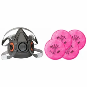 3M 6AP71-4JG29 Half Mask Respirator Kit, 4 Cartridges Included, Nuisance Organic Vapor, P100 Filter | CN7UNN 277NR9