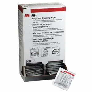 3M 504 Respirator Wipes, Alcohol Free, 8 Inch x 10 Inch Tissues, 100 Pk | CE9PYJ 1CD51