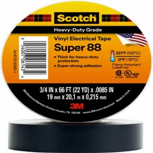 3M 88-Super-2x36YD Electrical Tape 2 x 108 Feet 8.5 Mil, 12 Pk | AB9XCR 2FYW1