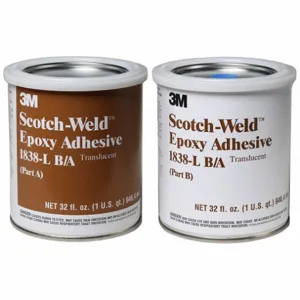 3M 1838L Epoxy Adhesive, 1838L, Ambient Cured, 1 Qt, Can, Clear, Thick Liquid, 6 PK | CN7UDG 2JBW8