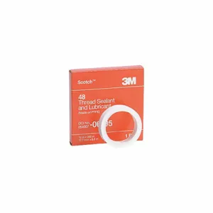 3M 48-1/2x520 Thread Sealant and Lubricant Tape, 1/2 Inch Width, 520 Inch Length, 12 Pk | CE9DPH 2JNU2