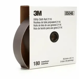 3M 7000118340 Abrasive Utility Roll, 1 Inch W x 150 ft L, Aluminum Oxide, 180 Grit, J Wt Cloth, 211K | CN7TMF 804GR8