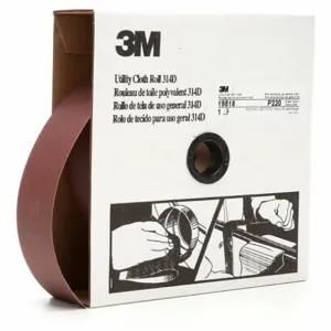 3M 7000118538 Abrasive Utility Roll, 2 Inch W x 150 ft L, Aluminum Oxide, P220 Grit, J Wt Cloth, 314D | CN7TMM 804GT4