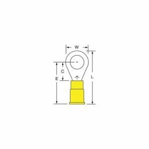 3M MV10-516R/SK Ring Terminal Yellow Brazed 12-10, 500 Pk | AC2FLQ 2JLW9