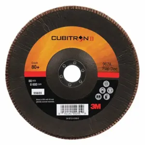 3M 967A Flap Disc, Ceramic Grain, 7 Inch Disc Diameter, 80 Abrasive Grit | CF2DQR 448C68