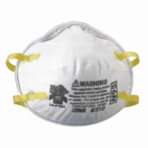 3M 8210 Disposable Respirator, Dual, Non-Adj, Metal Nose Clip, Std, 20 PK | CN7TYR 3KP43