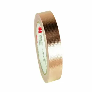 3M 1245 3/4X18 Copper Shielding Foil Tape, Acrylic, 4.0 mil Thick, 3/4 Inch X 18 Yard, Copper, 12 Pk | CF2LTP 2JNW6