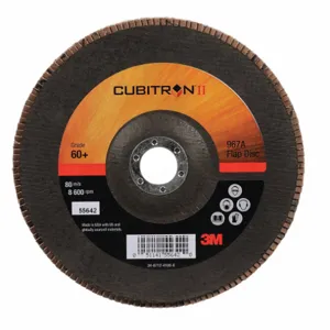 3M 967A Flap Disc, Ceramic Grain, 7 Inch Disc Diameter, 60 Abrasive Grit | CF2DRF 448C63