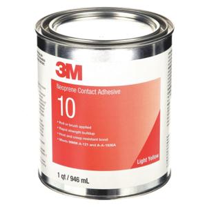 3M 10 Contact Adhesive, 1 qt, Neoprene, Multipurpose, Yellow | CF2LUU 2RUF2