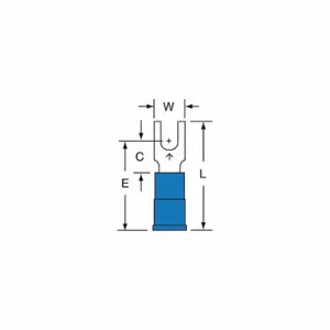 3M MV14-6FB/SK Fork Terminal Blue 16 To 14 Awg, 1000 Pk | AC2FEA 2JKL1