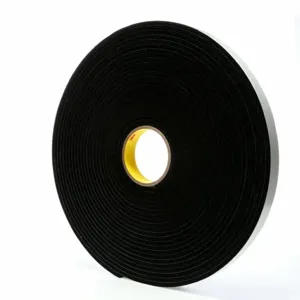 3M 4504 Foam Tape, Acrylic Tape Adhesive, 1 Inch X 18 Yard, Continuous Roll, Black, 9 Pk | CF2DEZ 54EN31