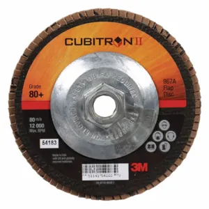 3M 967A Flap Disc, Ceramic Grain, 5 Inch Disc Diameter, 80 Abrasive Grit | CF2DTH 448C34