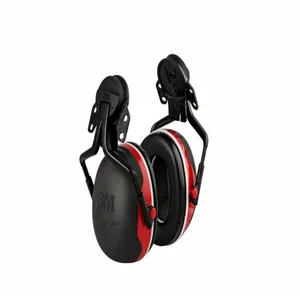 3M X3P5E Hard Hat Mounted Ear Muffs, 25dB, Black, Red | CD2LHV 52JH52